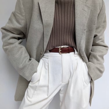 Vintage Oat Woven Linen Blazer