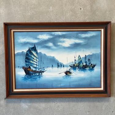 Mid Century 1960/70s Oil Painting On Canvas Framed