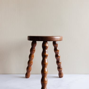 midcentury French bobbin stool