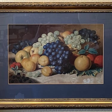 Item #FR386 Antique Still Life Watercolor by Alexander Stanesby c.1881