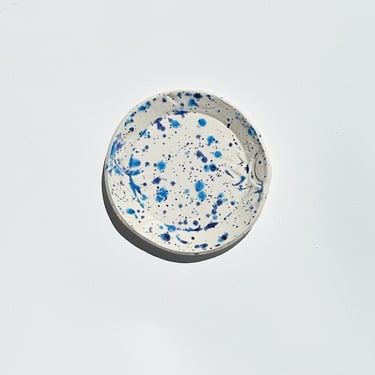 ceramic trinket dish. confetti sun 01. ring or jewelry tray. glazed stoneware. 4 inch plate. 