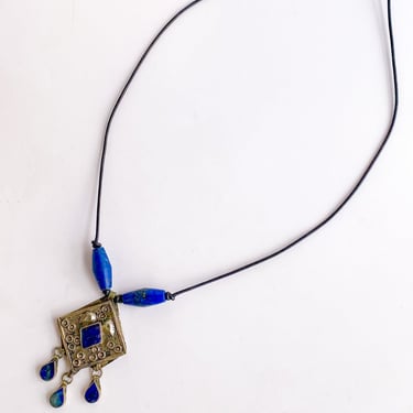 Vintage Lapis and Silver Necklace