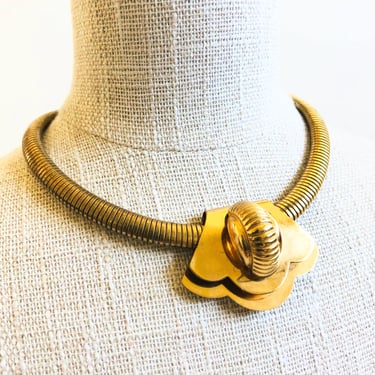 Coro Gold Tone Choker Necklace 