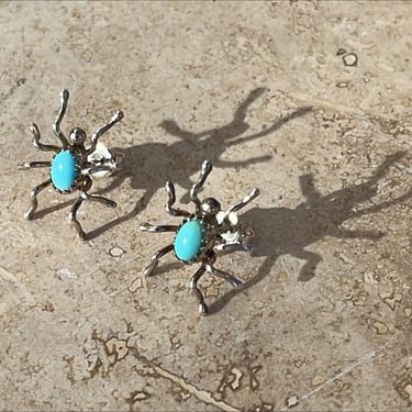 Vintage Southwestern Sterling Silver and Turquoise Post Earrings 