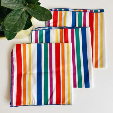 Set of 3 Rainbow Stripe Napkins