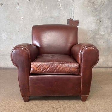Pottery Barn Manhattan Brown Leather Club Chair