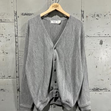 70s Gray cardigan sweater button up gray Classics by palmland essential minimalist unisex large 