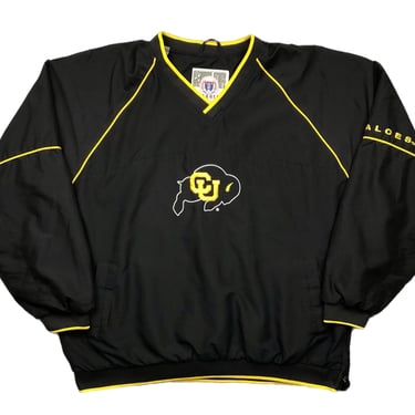 Vintage 90s University of Colorado Buffaloes Embroidered Windbreaker Pullover Jacket Size Large/XL 