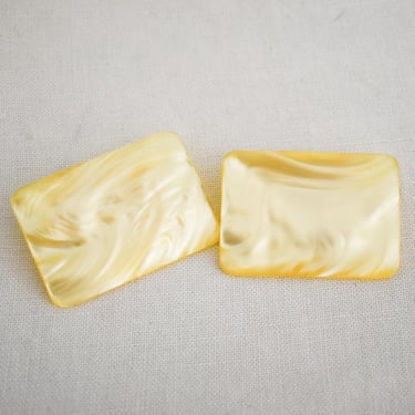 1950s/60s Yellow Swirled Lucite Shoe Clips 