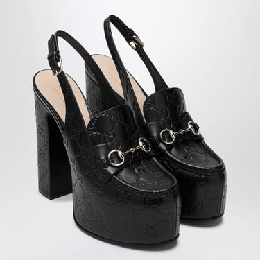 Gucci Black Loafer Slingback With Platform Women