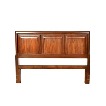Walnut Paneled Headboard Queen Full United Furniture  Mid Century Modern 