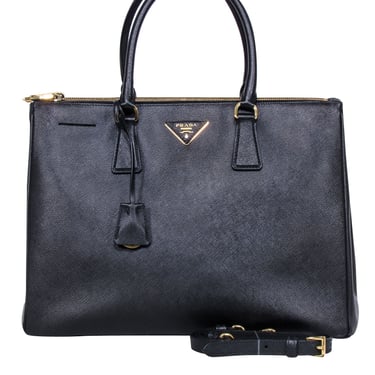 Prada - Black Large Galleria Saffiano Leather Satchel Bag
