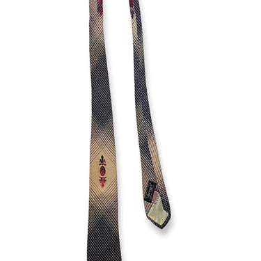 Vintage 1950s "SUPERBA CRAVATS" Atomic Necktie ~ Embroidered ~ Rockabilly ~ VLV ~ Tie 