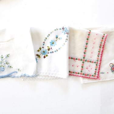 Hand Embroidered Linen Handkerchiefs 