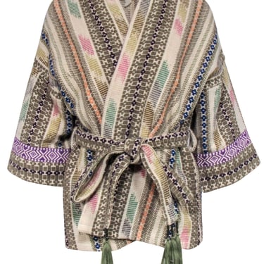 Andersen &amp; Lauth - Ivory &amp; Multi Color Embroidered Jacket One Size