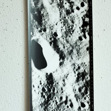 Rare 1972 NASA Apollo Moon Panoramic Photograph - Original Scientific Document on Photographic Paper, Black and White 
