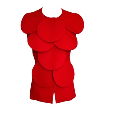 Pierre Cardin Couture Red Bubble Sleeveless Jacket