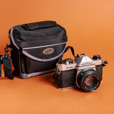 Vintage 70s Asahi Pentax K1000 50mm 2.0 Grey Black 35mm SLR Film Camera 
