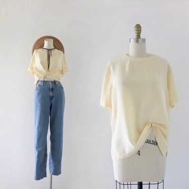 chamomile silk tee - l 