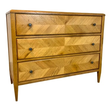 Theodore Alexander Light Oak Finished Wood Chest of Drawers