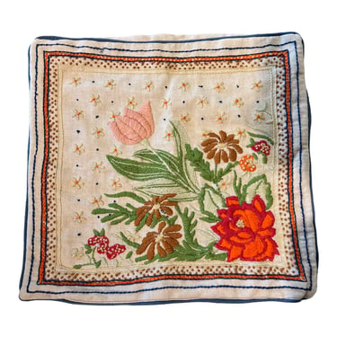 TMDP Vintage Handwoven Floral Pillowcase
