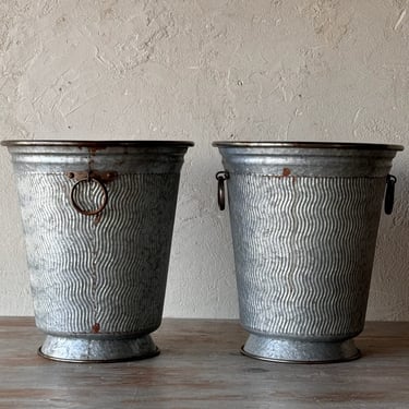 Pair of Tapered Fluted Planters Large