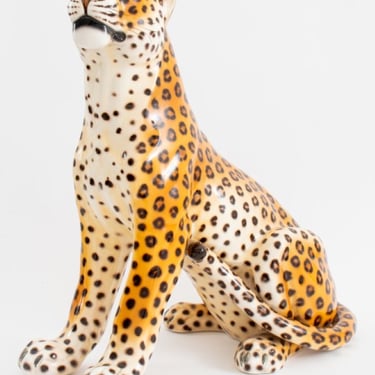 Modern Cheetah Large Ceramic Sculpture