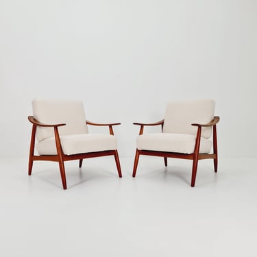 Mid century easy lounge chairs by Folke Ohlsson for Bodafors Sweden, 1955s, Set of 2 