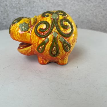 Vintage mod hippo figurine or paperweight 3.5”x 4” 