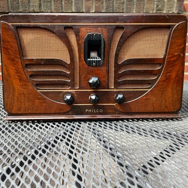 1934 Philco Butterfly AM Shortwave Art Deco Radio, Elec Restored 45C 