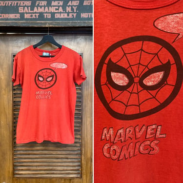 Vintage 1970’s Spiderman Marvel Comics Superhero Comic Book Original Red T-Shirt, Stan Lee, 70’s Tee Shirt, Vintage Clothing 