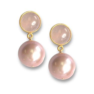 Rose Quartz Pearl Earring