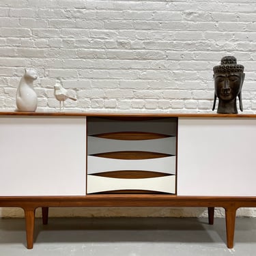 Mid Century MODERN Shades of GRAY CREDENZA / Sideboard / Media Stand 
