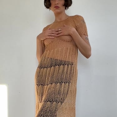 Antique Silk Crochet Dress (XS)