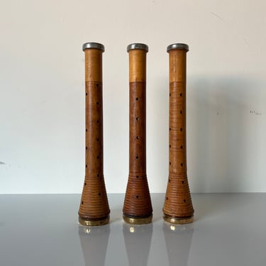 Vintage Industrial Decor Wood Thread Spool Spindle Set of -3 