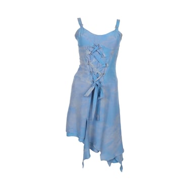 Versace Blue Cloud Print Dress