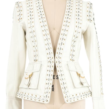 Balmain Whipstitch Leather Jacket