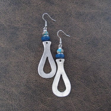 Matte silver teardrop earrings 