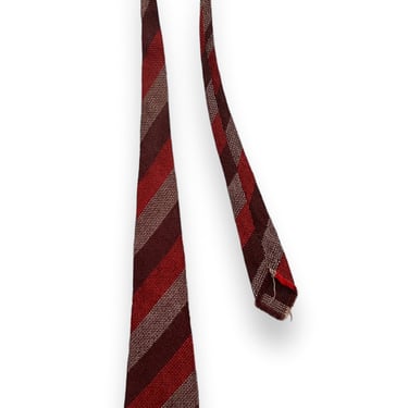 Vintage 1930s/1940s Wool TWEED Necktie ~ Striped ~ Western / Cowboy ~ Cravat ~ Neck Tie 