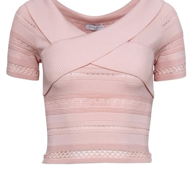 Sandro - Pastel Pink Off-the-Shoulder Knitted Top Sz S