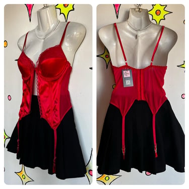 Vintage | Red Sexy Devil Vampire Goth Lace Teddy | The Fashion Time Machine  - Houston, TX | ATTIC