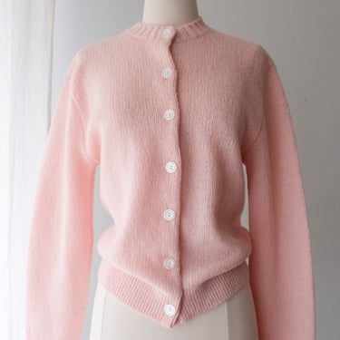 Darling 1960's Baby Pink Cardigan Sweater/ Sz M