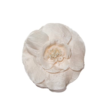 Cream Organza Flower Brooch