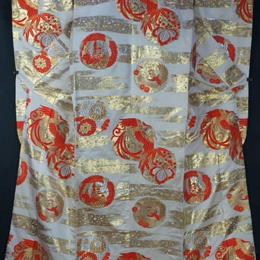 Japan wedding dress Kimono Uchikake hand made craft 1980s silk 