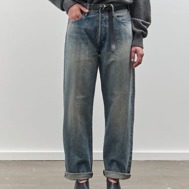 Yoko Sakamoto Denim Straight Pants, Used Fade Indigo