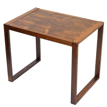 Danish Modern Brazilian Rosewood End Table with Exposed Finger Joinery Mid Century Modern 1960's 