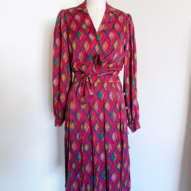 Vintage Rare Silk Set by Andrea Odicini, Blouse and Skirt, XS 