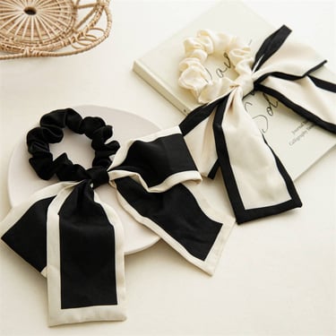 RETRO RIBBON BOW HAIR TIE_CWAHA0843