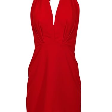 Amanda Uprichard - Red Tie Halter Mini Dress Sz M