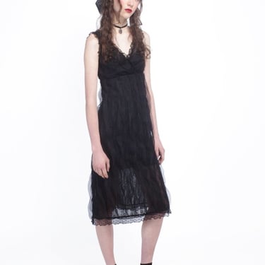 Anna Sui Combo Sleeveless Lace Dress - Black